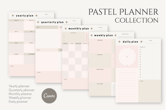 Download Pastel Canva Planner Template Set - Premium Resources