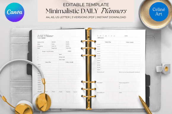 Download Editable Canva Daily Planner Template - Premium Resources