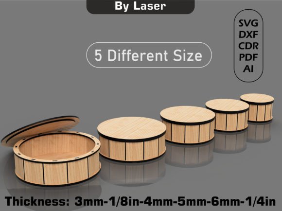 Download Round Gift Boxes Files, Laser Cut SVG - Gift Collection