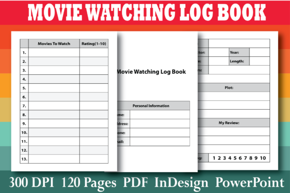 Download KDP Movie Watching Log Book Interior - Log book Collection