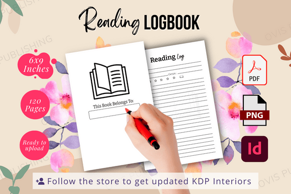 Download Reading Log Book | Ready to Upload KDP - Log book Collection