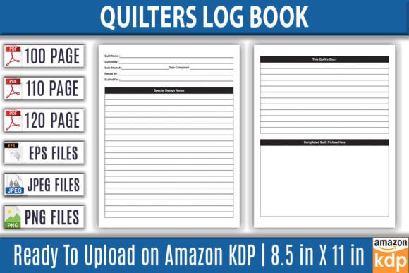 Download Quilters Log Book Bundle | KDP Interior - Log book Collection