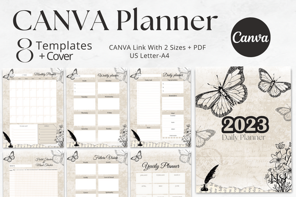 Download Editable Vintage CANVA Planner Template - Premium Resources