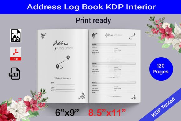 Download Address Log Book KDP Interior Printable - Log book Collection