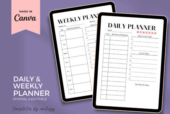 Download Minimal Daily &amp; Weekly Planner Template - Premium Resources